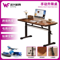 Adjustable Height Hand-Crank Desk for Home Office and Study, Ideal for Students and Small Spaces