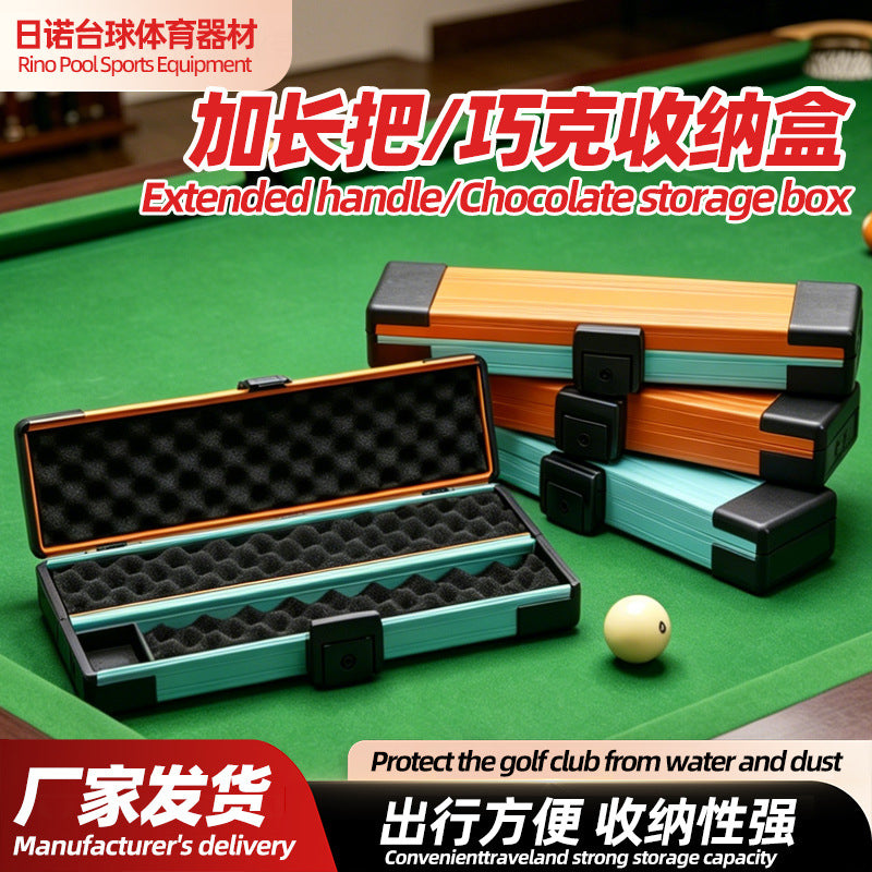 Billiard Cue Aluminum Alloy Extension Handle and Chalk Storage Case