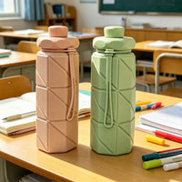 Foldable Silicone Water Bottle for Outdoor Travel, Large Capacity, High Temperature Resistant, Portable, Food Grade