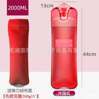Long PVC Hot Water Bottle for Neck and Body, 2L Capacity, Pressure-Resistant, with Soft Cover