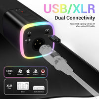 USB Condenser Microphone with RGB Lighting for Gaming, Streaming, and Podcasting