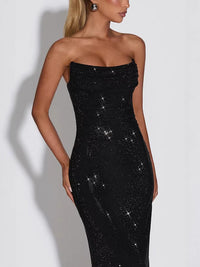 Women's Sequin Sleeveless Slim Fit Long Evening Gown