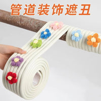 Pipe Insulation Wrap with Decorative Flowers for AC, Gas, Water Pipes