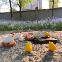 Miniature Chick Nest and Chick Figurines for DIY Micro Landscape Decor