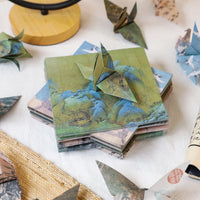 Origami Paper with Traditional Chinese Landscape Art for DIY Crafts