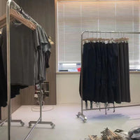 Stainless Steel Garment Display Rack with Wheels for Retail Stores