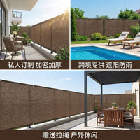 Brown Privacy Screen Shade Netting for Patio Balcony Fence, Thickened UV-Resistant Sunshade