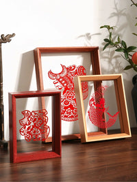 Chinese Style Double-Sided Transparent Photo Frame for Displaying Artwork, Calligraphy, and Specimens