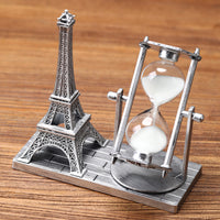 Creative Retro Eiffel Tower Hourglass Desktop Ornament for Students and Office Decor