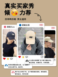 Unisex Korean Style Baseball Cap for Men and Women, Large Head Circumference Sun Protection Visor