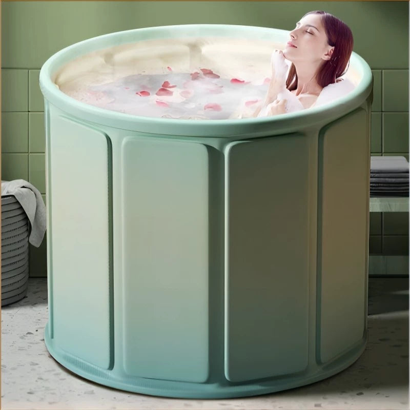Foldable Adult & Kids Bathtub Portable Soaking Tub with Insulation for Full Body Bathing