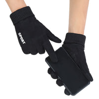 Men's Winter Warm Touchscreen Cycling Gloves Suede Windproof Cold-Resistant