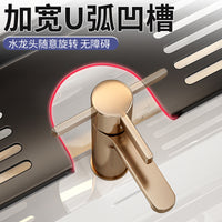 Bathroom Vanity Mirror Front Faucet Storage Shelf Wall-Mounted No-Drill Organizer