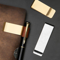 Vintage Metal Pen Clip for Notebooks and Planners, Multi-purpose Brass/Stainless Steel Holder