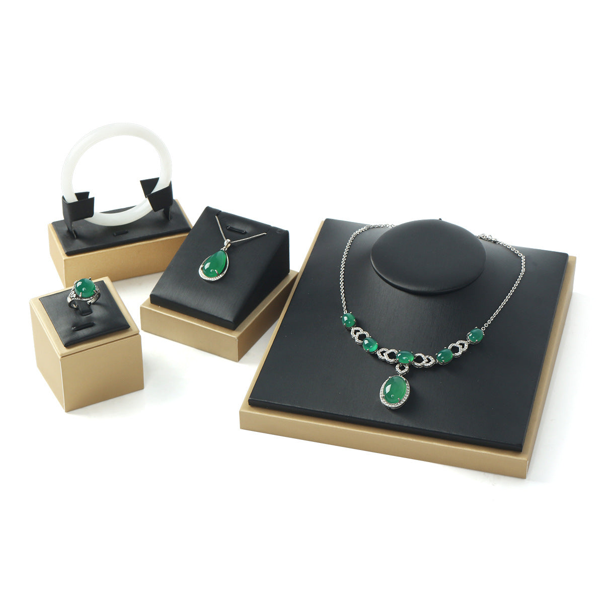 Brushed Jewelry Display Tray for Rings, Bracelets, Necklaces - Countertop Mannequin Jewelry Holder