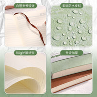 A5 Soft Leather Notebook, 240-Page Thickened Journal for Students and Study