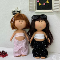 24cm Potato Doll Loose Wide-Leg Star Jeans for Zsiga Dolls