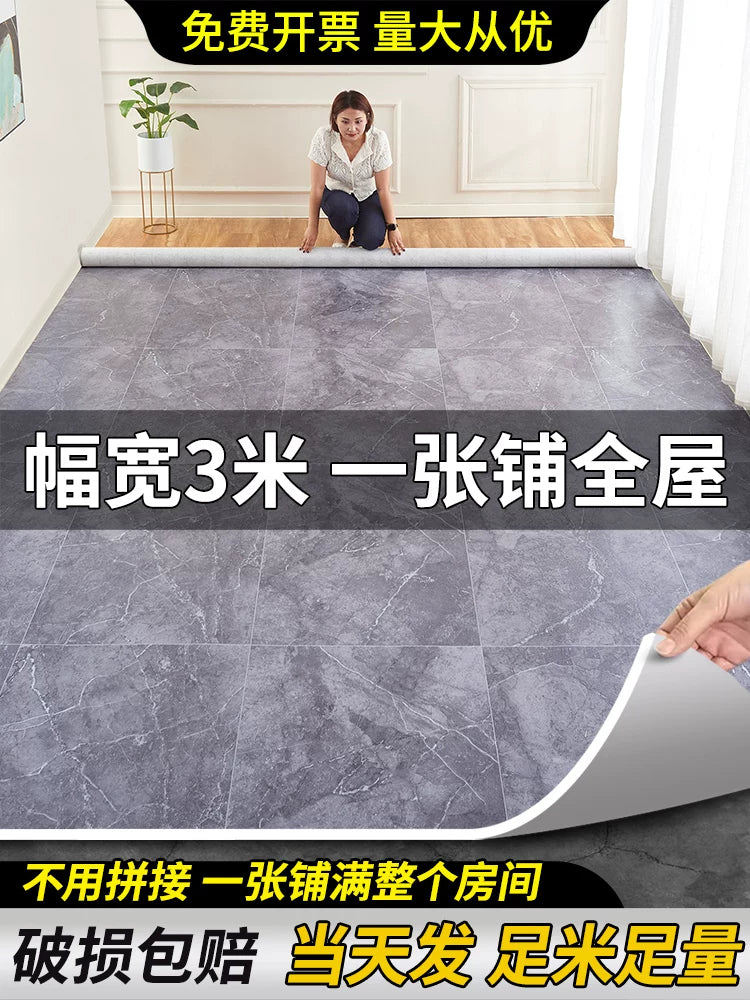 3m Wide PVC Vinyl Flooring Roll, Waterproof, Non-Slip, Thick, Wear-Resistant for Home & Commercial Use