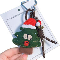 Korean Style Christmas Limited Edition Plush Keychain for Bags - Santa, Bear, Tree Designs