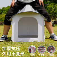 Outdoor All-Season Waterproof Plastic Dog House for Small to Medium Dogs