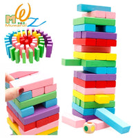 Wooden Stacking Blocks Jenga Game for Kids, Colorful Educational Balance Toy