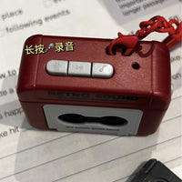 Retro Cassette Player Keychain Mini Bag Charm for Men and Women