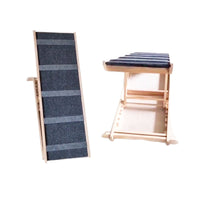 Adjustable Non-Slip Wooden Pet Ramp Foldable Ladder for Cats and Dogs Car Access Steps