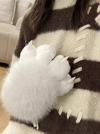 Cute Cat Paw Plush Gloves with Squeaker for Cosplay and Kids