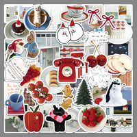 50-Sheet Creamy Korean INS Style Cartoon DIY Stickers for Journals, Phones, Laptops