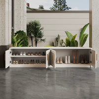 All-Aluminum Alloy Shoe Cabinet Bench Outdoor Waterproof Sunscreen Storage Cabinet for Entryway TV Cabinet Patio Balcony