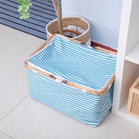Foldable Insulated Picnic Basket with Handles, Fabric Storage Hamper for Outdoor Camping and Travel