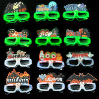 Halloween LED Luminous Glasses - Bat Pumpkin Ghost Party Dance Transparent Eyeglass Frames