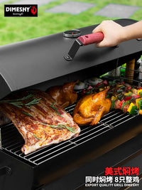 Outdoor Charcoal BBQ Grill for Patio and Backyard, American-Style Smoker for 5 People
