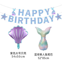 Mermaid Theme Birthday Party Balloon Decoration Kit with Banner