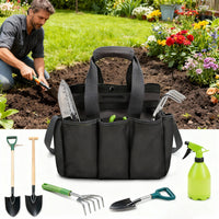 Large Capacity Oxford Cloth Tool Bag with Pockets, Multi-functional Garden Tote Organizer