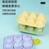 6-Cavity Round Silicone Ice Ball Mold for Whiskey and Cocktails, Food-Grade