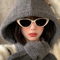 Women's Knitted Balaclava Hat Scarf Combo for Winter Warmth, Neck Protection, and Ear Coverage