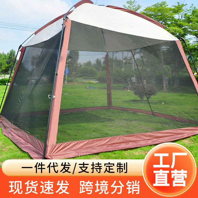 Large Outdoor Camping Tent with Mosquito Net for 5-8 People, UV Protection