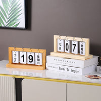 Creative Wooden Perpetual Calendar with Week Display for Home and Office Decor