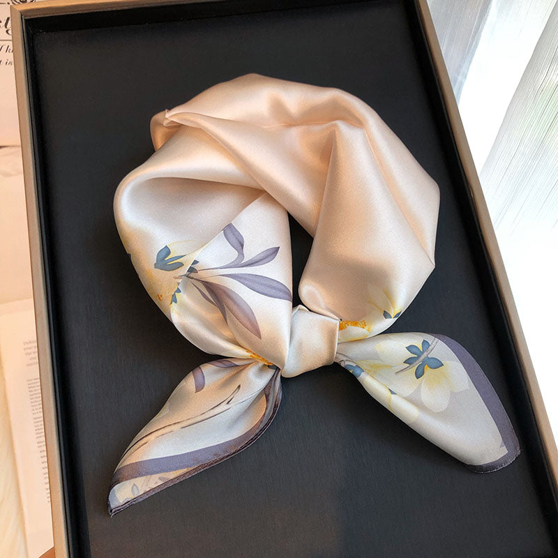 70cm Square Silk Scarf for Women, Versatile Thin Neck Scarf for All Seasons, Decorative Gift