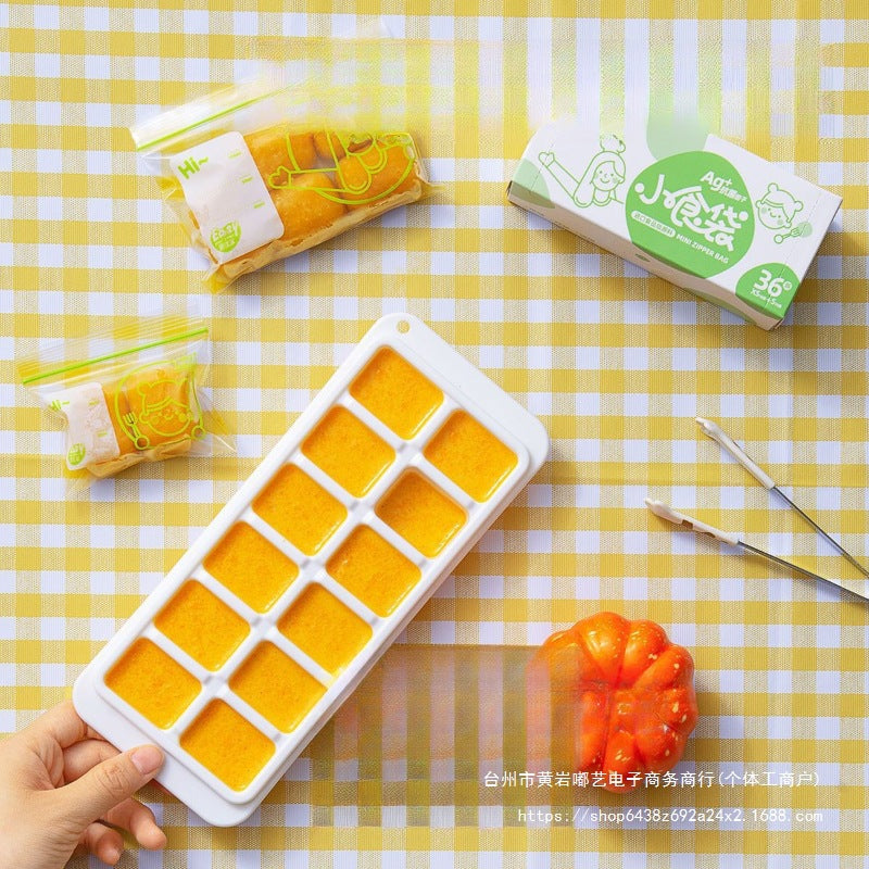 Baby Food Storage Container with Lid, Freezer Tray for Purees, Ice Cube Mold, Reusable Silicone Food Storage for Infants