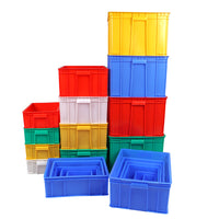Industrial Plastic Storage Container with Lid, Heavy-Duty Blue Turnover Box for Logistics and Factory Use