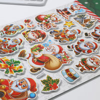 2026 New Christmas Santa Claus 3D Bubble Stickers for Christmas Eve Gift Box Decoration Kids DIY Foam Stickers