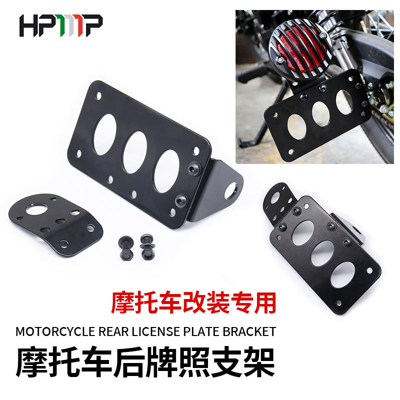 Motorcycle Side Mount Tail Light License Plate Bracket with Turn Signals