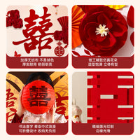 Wedding Double Happiness Character Ornament for Bridal Room Decoration