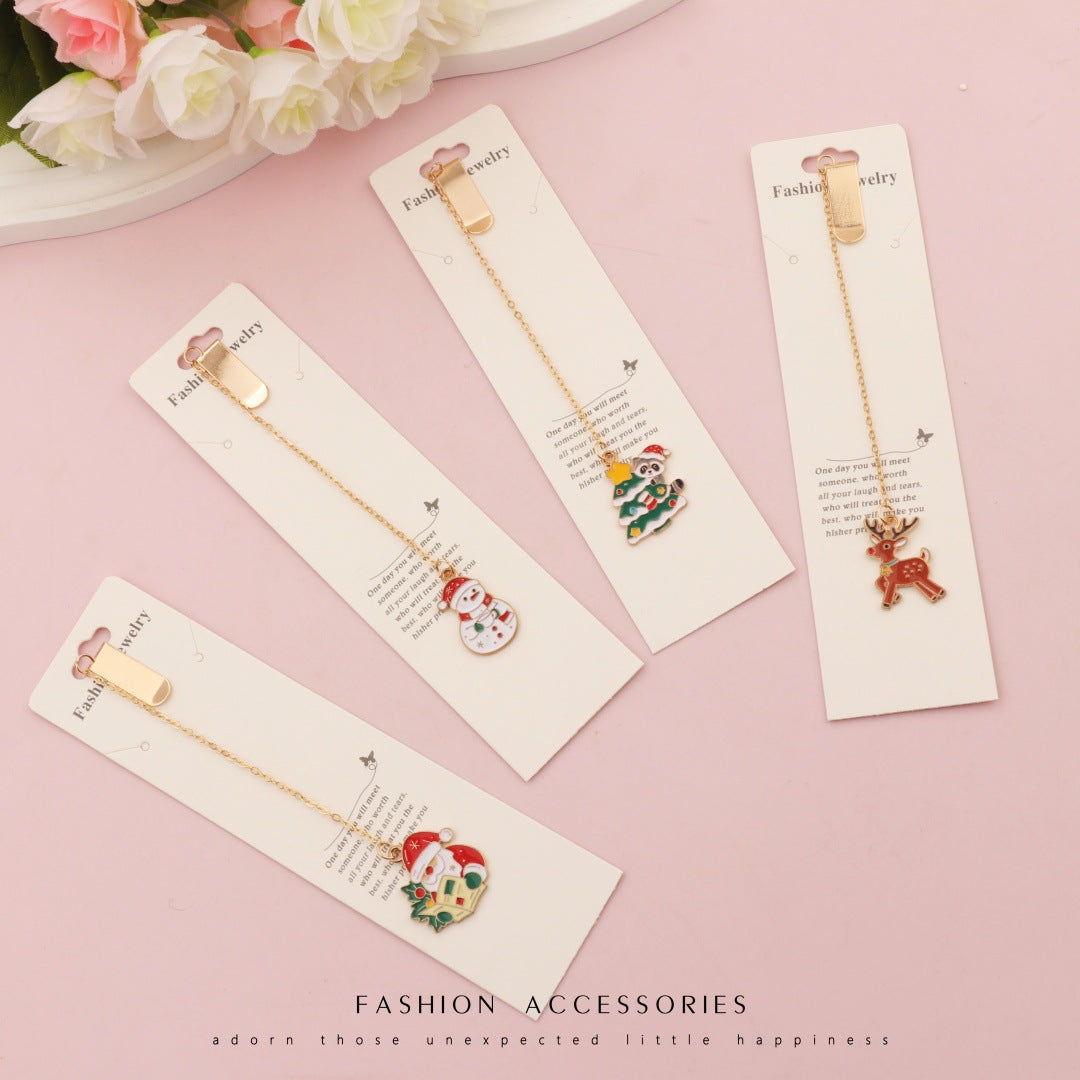 Cute Christmas Snowman Bookmark Page Clip for Students & Graduates, Creative Souvenir Gift