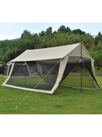 Family Camping Tarp with Mesh Screen, UV Protection Sunshade for Outdoor Activities
