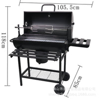 Outdoor Charcoal BBQ Grill with Electric Rotisserie for Patio Villa, American Style Smoker Grill for 5 People
