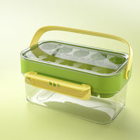 Summer Household Quick Release Ice Cube Tray with Storage Box and Scoop, Non-Stick Food-Grade Silicone Ice Mold with Anti-Slip Base