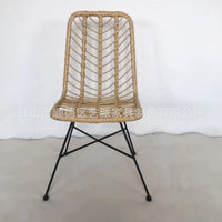 Modern Woven Rattan Dining Chair for Outdoor Patio and Balcony